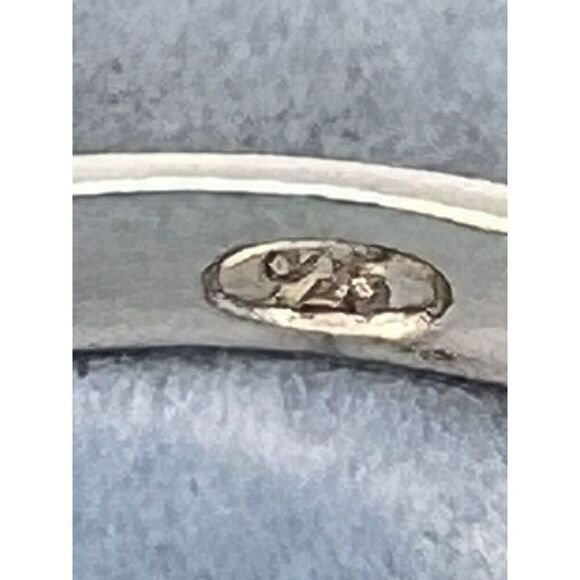 Tourmaline & Crystal Three Stone Ring Emerald Cut Stamped 925 Silver Size 81/2 - Picture 4 of 10